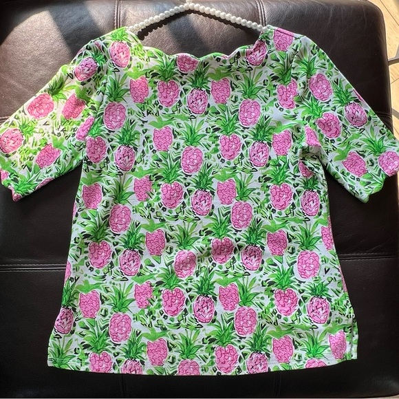 Charter Club Tops - Charter Club Floral Scalloped Knit Top Size M